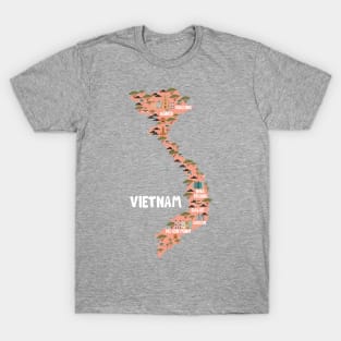 Vietnam Illustrated Map T-Shirt